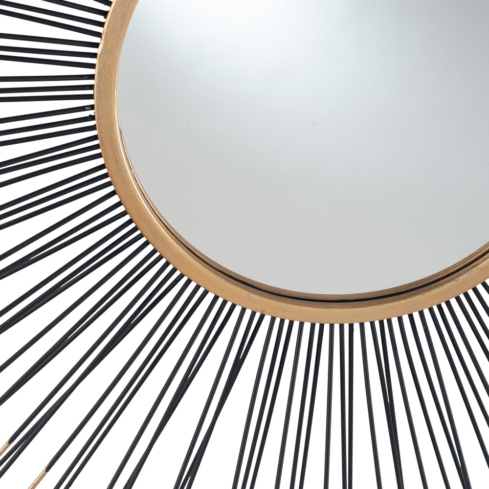 Product photograph of Olivia S Kendall Starburst Round Mirror In Black Gold from Olivia's.