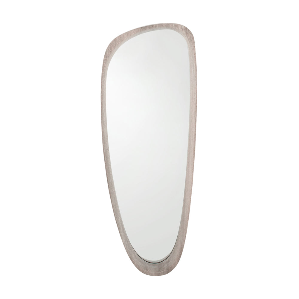 Product photograph of Olivia S Lesha Oak Veneer Teardrop Wall Mirror In Grey from Olivia's