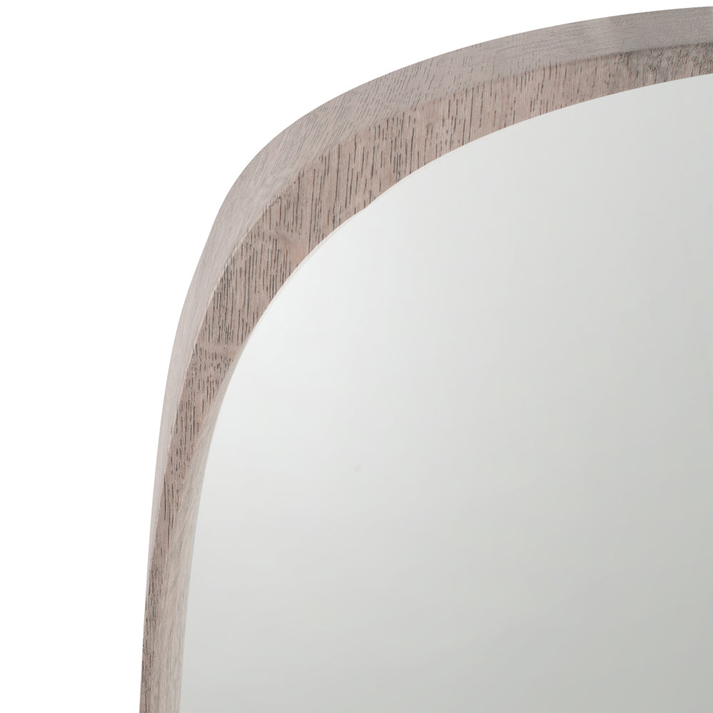 Product photograph of Olivia S Lesha Oak Veneer Teardrop Wall Mirror In Grey from Olivia's.