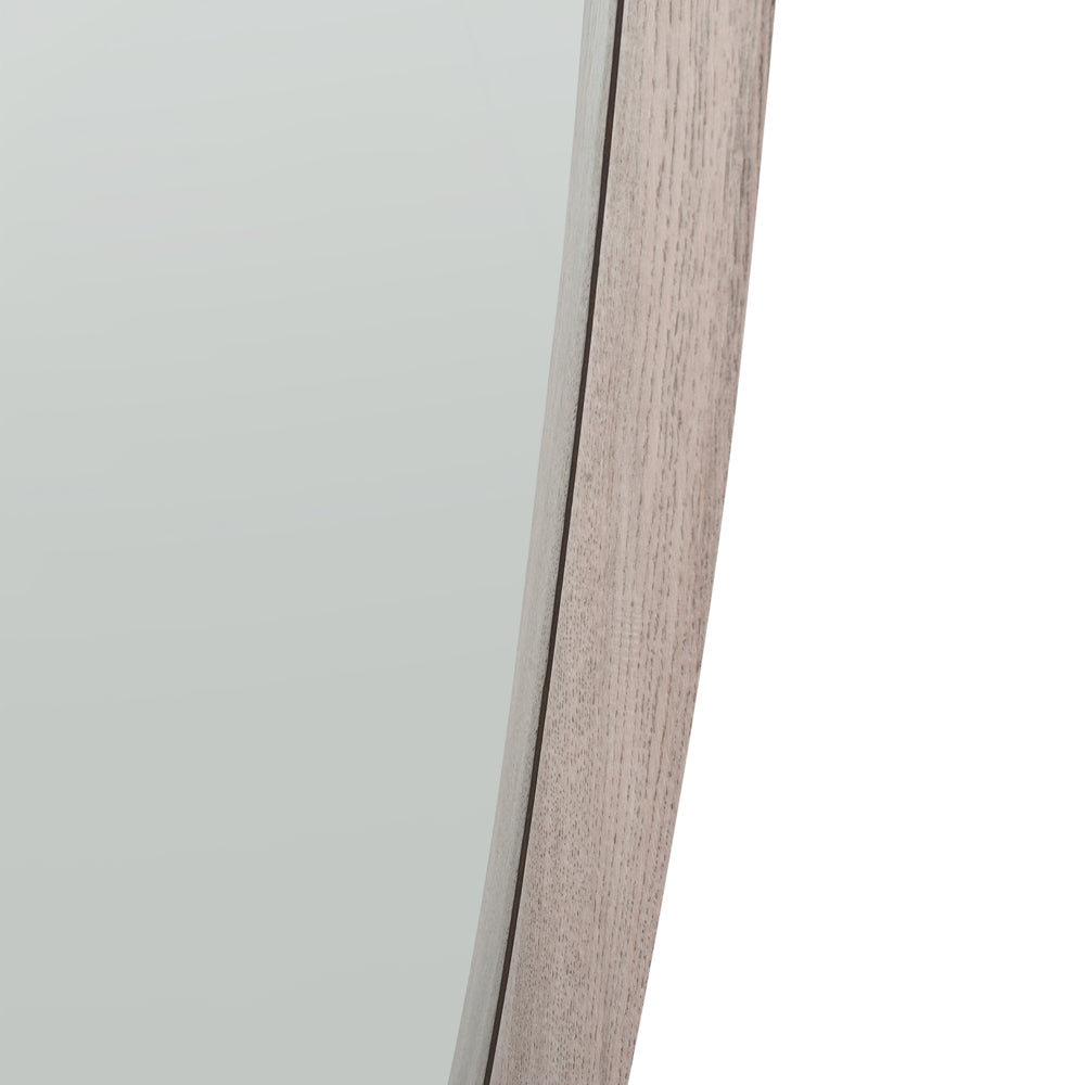 Product photograph of Olivia S Lesha Oak Veneer Teardrop Wall Mirror In Grey from Olivia's.