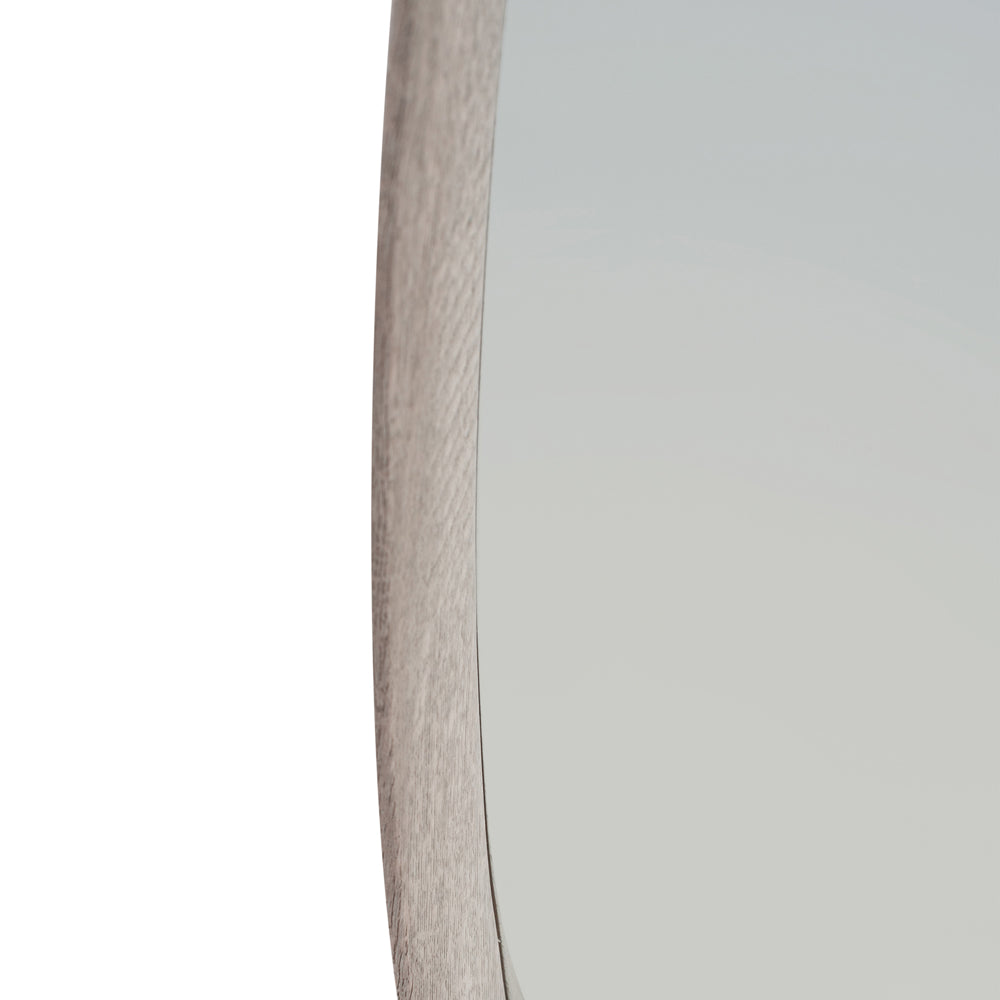 Product photograph of Olivia S Lesha Oak Veneer Teardrop Wall Mirror In Grey from Olivia's.