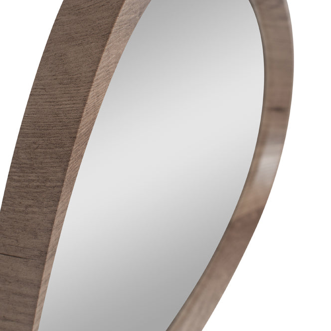 Product photograph of Olivia S Ricardo Dark Wood Veneer Curved Wall Mirror from Olivia's.