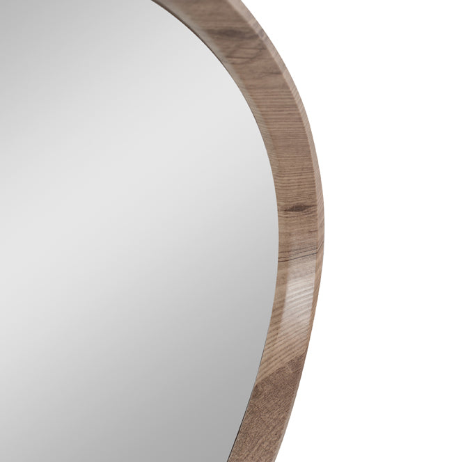 Product photograph of Olivia S Ricardo Dark Wood Veneer Curved Wall Mirror from Olivia's.