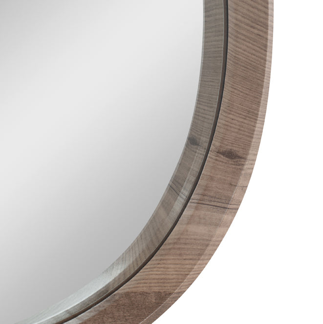 Product photograph of Olivia S Ricardo Dark Wood Veneer Curved Wall Mirror from Olivia's.