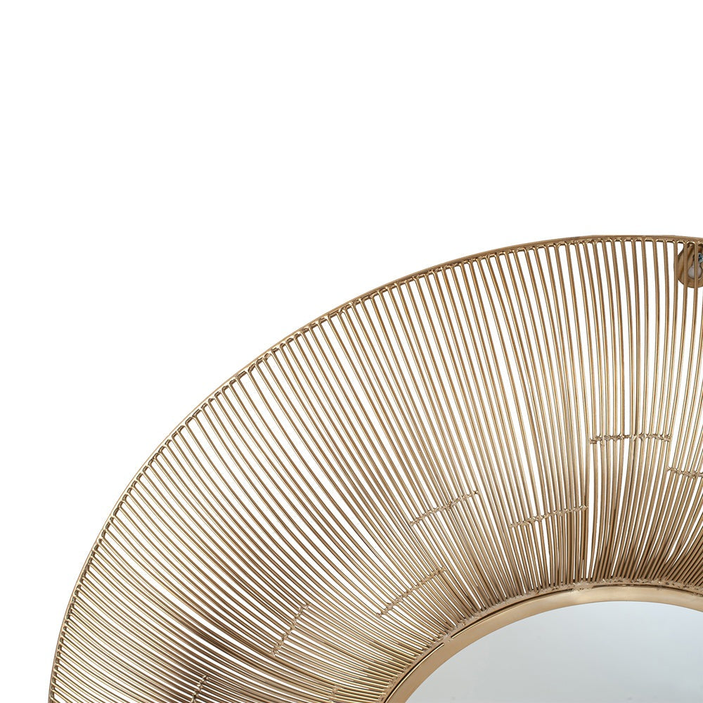 Product photograph of Olivia S Cher Antiuqe Metal Wire Round Wall Mirror In Gold from Olivia's.
