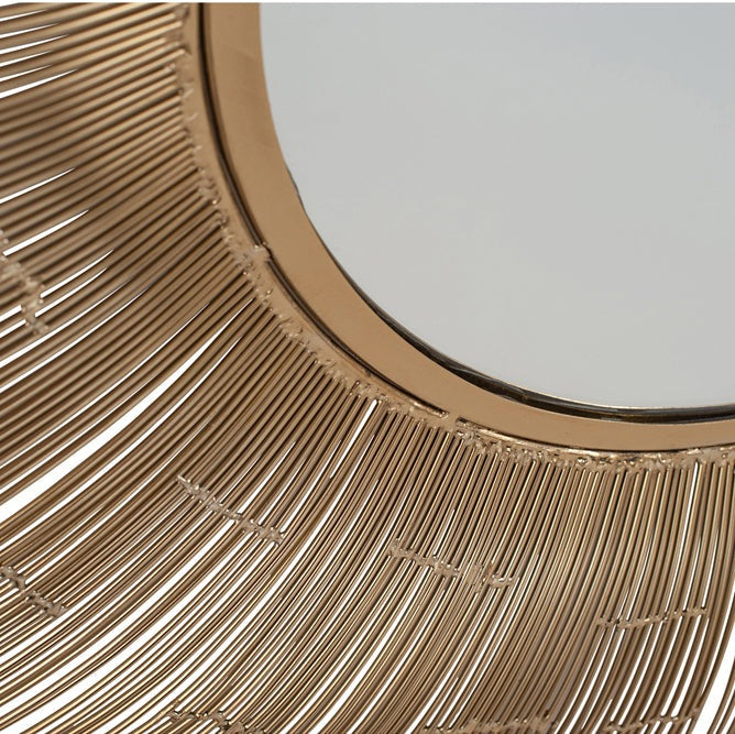 Product photograph of Olivia S Cher Antiuqe Metal Wire Round Wall Mirror In Gold from Olivia's.