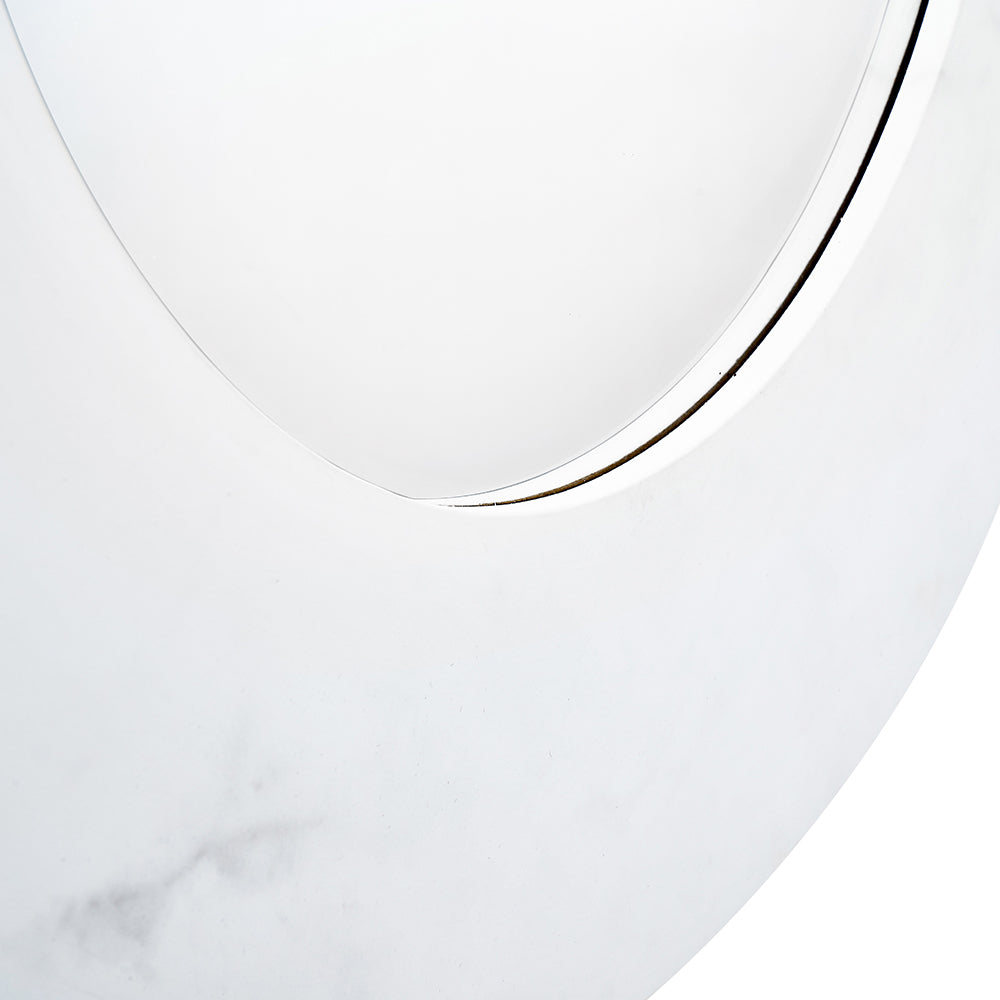 Product photograph of Olivia S Marble Veneer Round Wall Mirror In White from Olivia's.