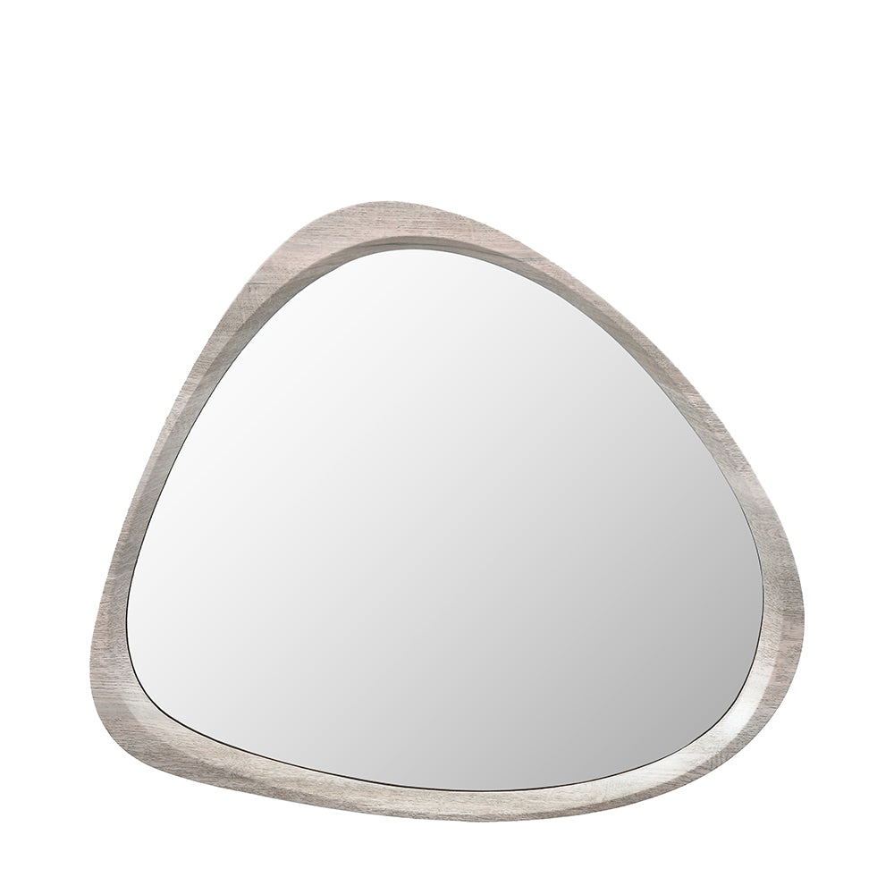 Olivias Lesha Oak Veneer Curved Wall Mirror In Grey