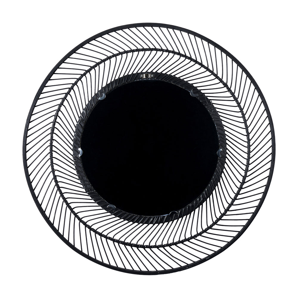 Product photograph of Olivia S Bali Bamboo Round Wall Mirror Small In Black from Olivia's.