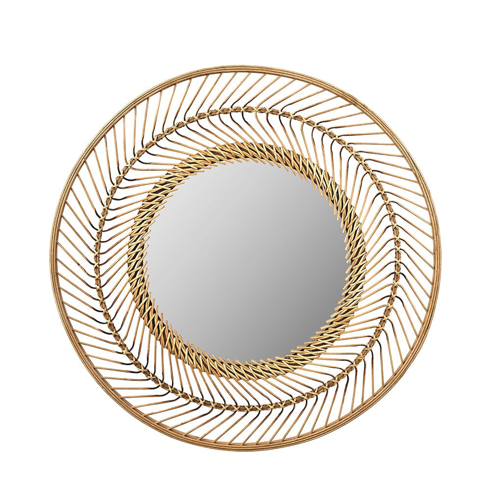 Product photograph of Olivia S Bobo Bamboo Round Wall Mirror Small from Olivia's