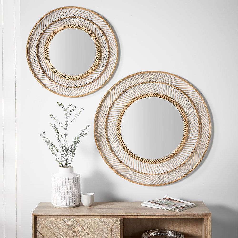 Product photograph of Olivia S Bobo Bamboo Round Wall Mirror Small from Olivia's.