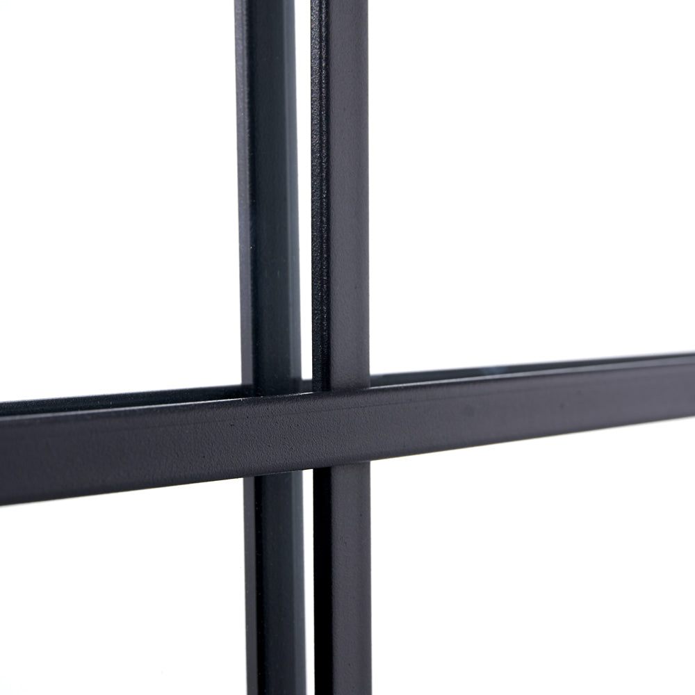 Product photograph of Olivia S Romeo Metal 12 Pane Floor Standing Mirror In Dark Grey from Olivia's.