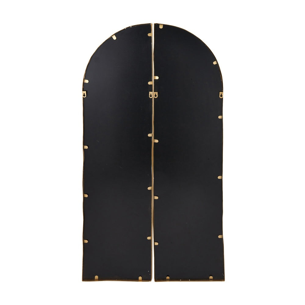 Product photograph of Olivia S Celine 2 Half Arch Section Wall Mirror In Gold Metal from Olivia's.