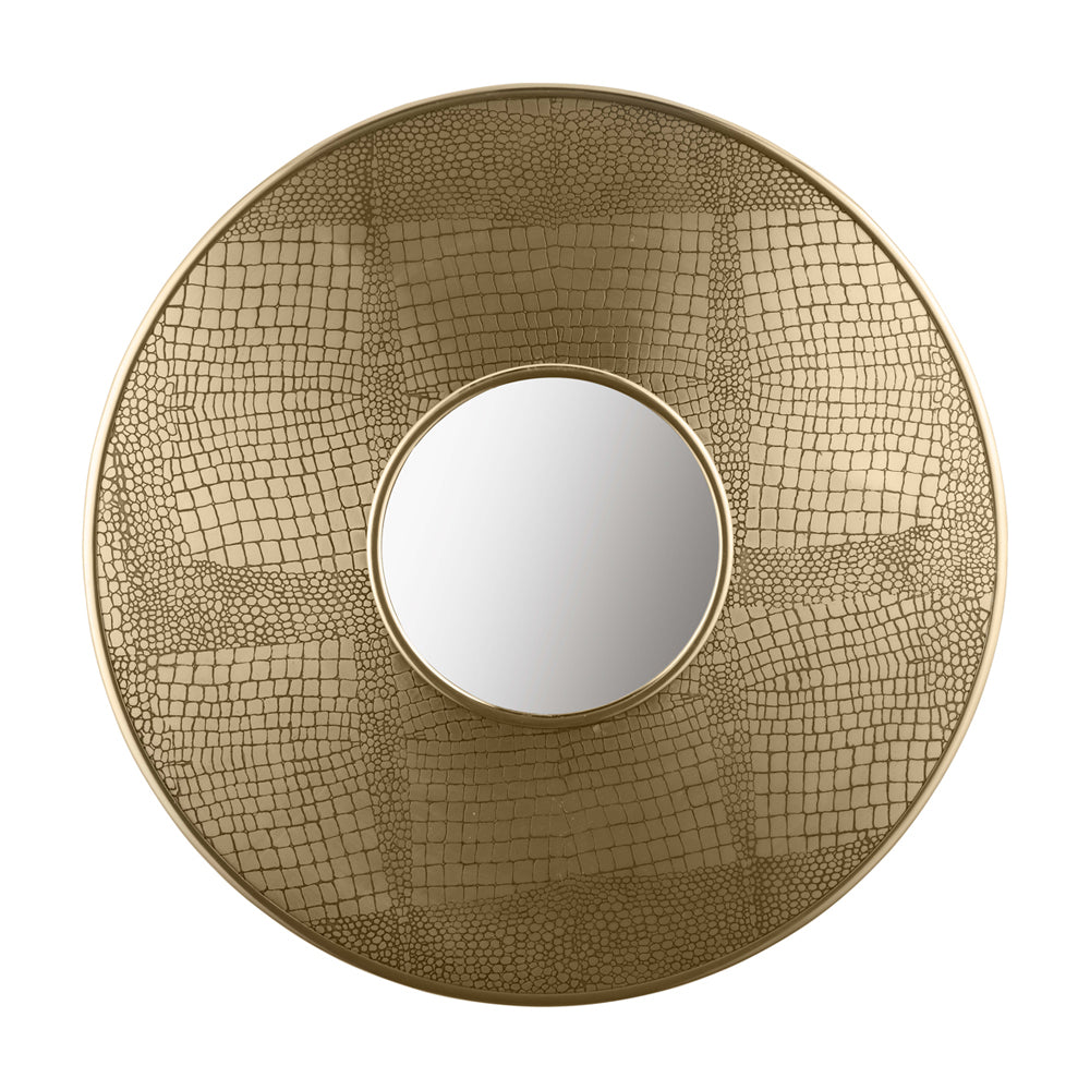 Olivias Maggie Mirror In Brass Croc