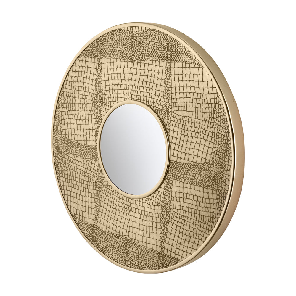 Product photograph of Olivia S Maggie Mirror In Brass Croc from Olivia's.