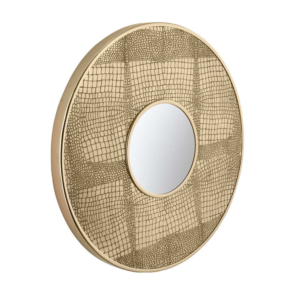 Product photograph of Olivia S Maggie Mirror In Brass Croc from Olivia's.
