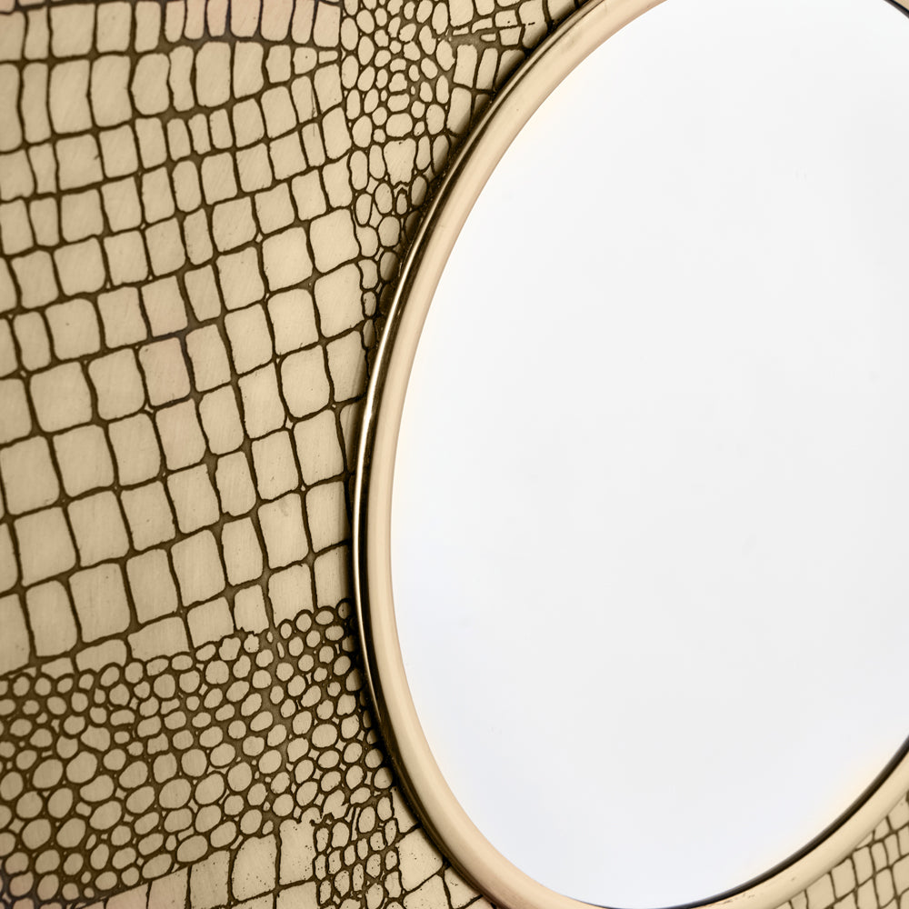 Product photograph of Olivia S Maggie Mirror In Brass Croc from Olivia's.