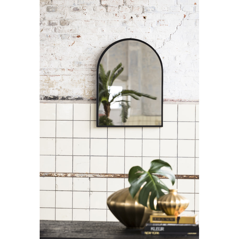 Product photograph of Light Living Feres Wall Mirror Matt Black Medium from Olivia's.