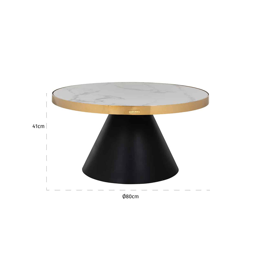 Product photograph of Richmond Odin Gold And Black Coffee Table from Olivia's.