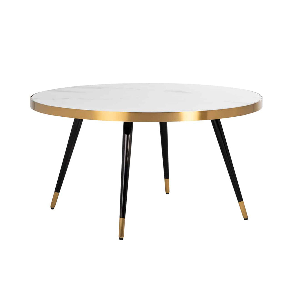 Richmond Delia Brushed Gold And White Coffee Table