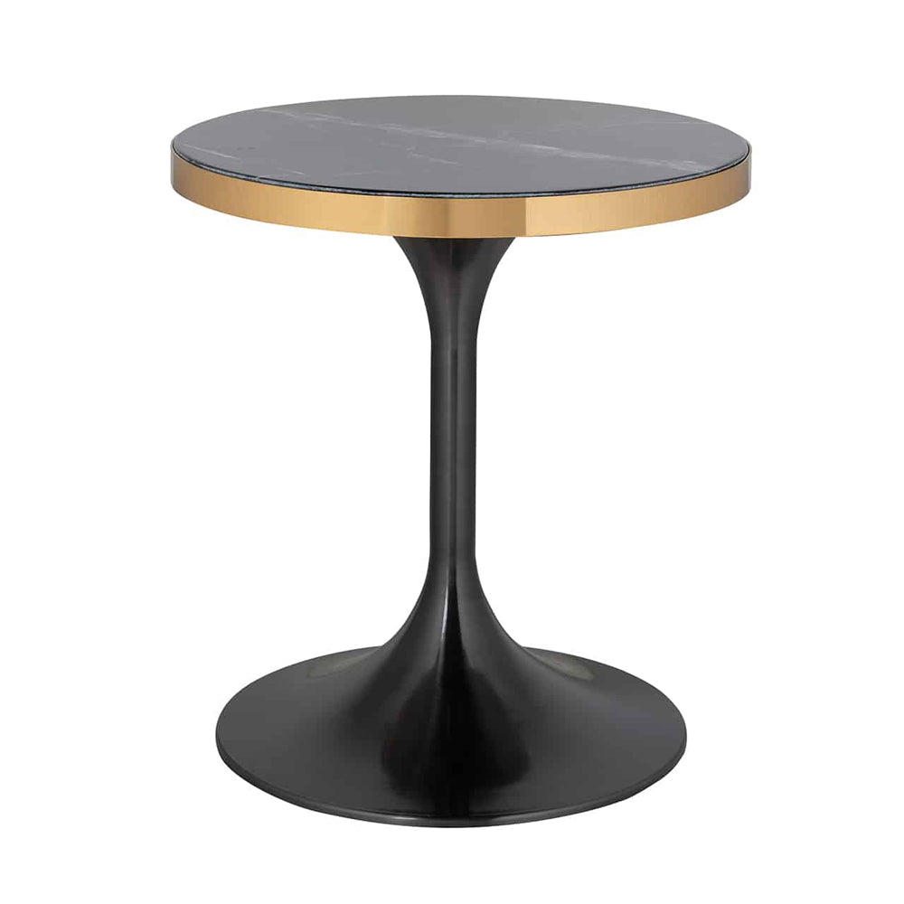 Richmond Iroca Brushed Gold And Black Side Table