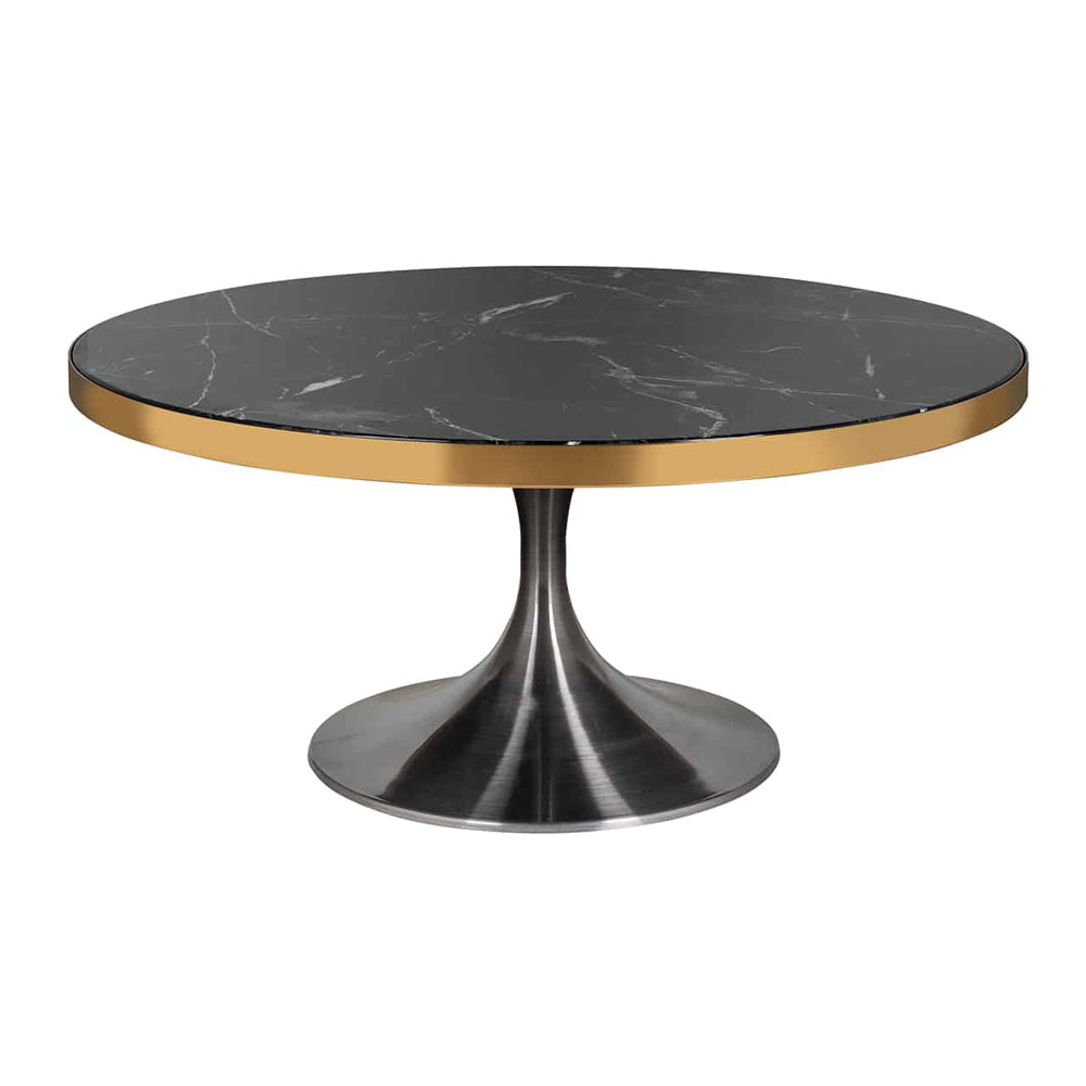 Richmond Iroca Brushed Gold And Black Coffee Table