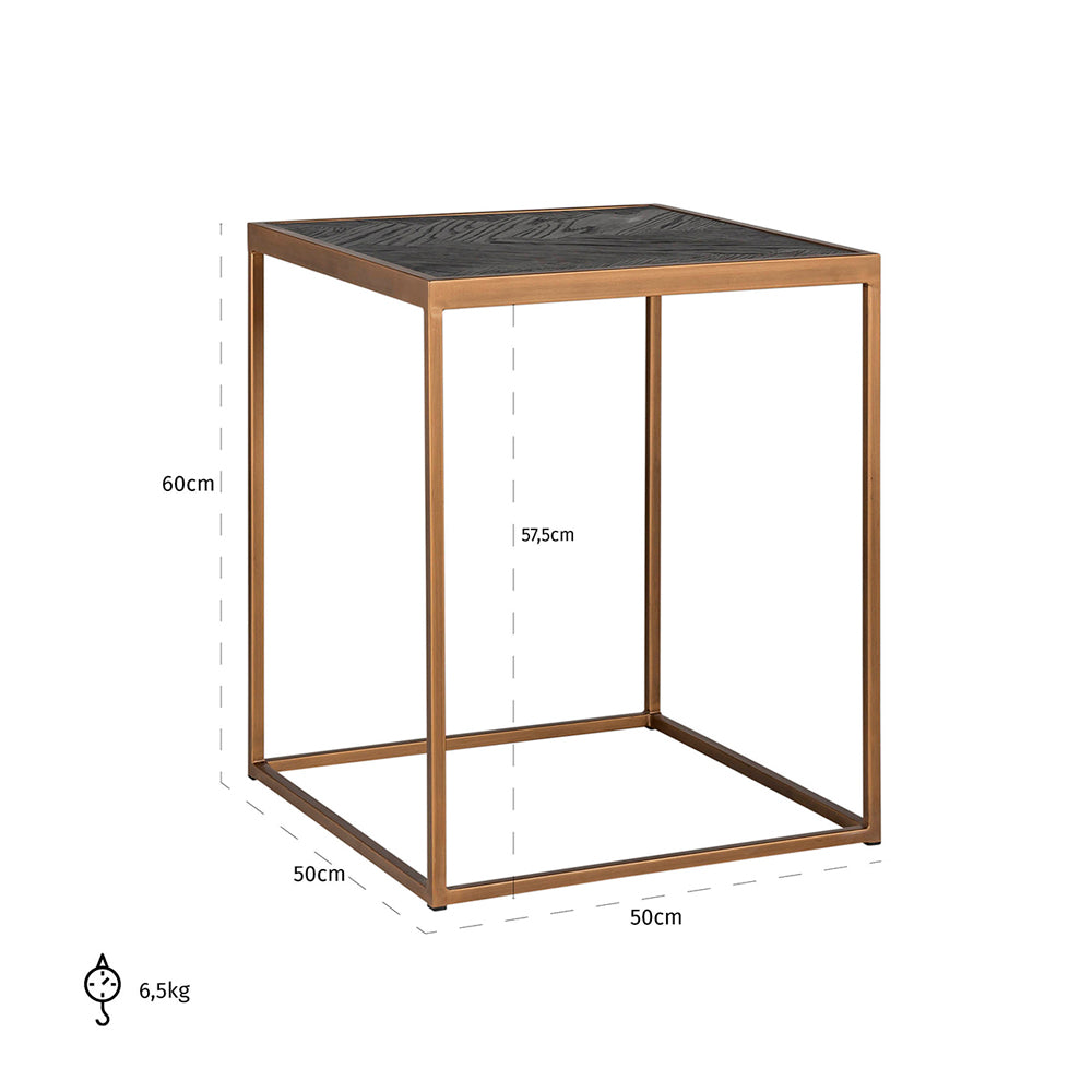 Product photograph of Richmond Blackbone Brass Side Table from Olivia's.