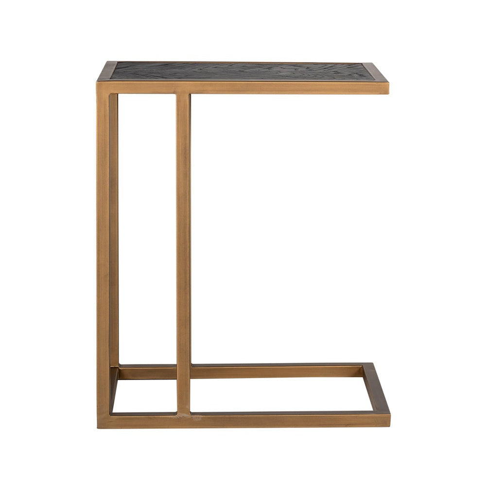 Product photograph of Richmond Blackbone Brass Sofa Table from Olivia's.