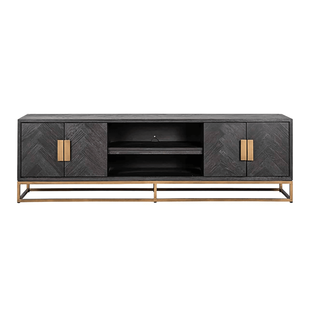 Richmond Blackbone 4 Doors Brushed Gold Tv Unit