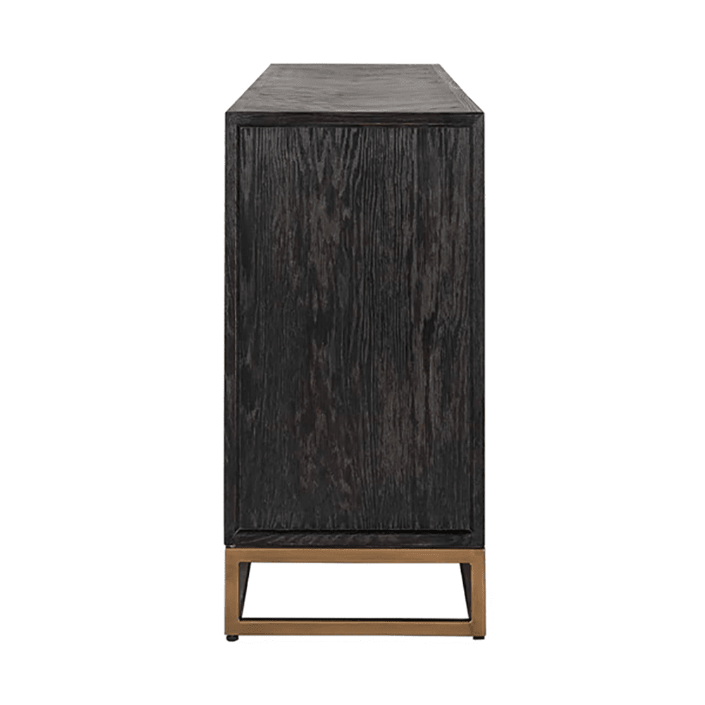 Product photograph of Richmond Blackbone 4 Doors Brushed Gold Sideboard from Olivia's.