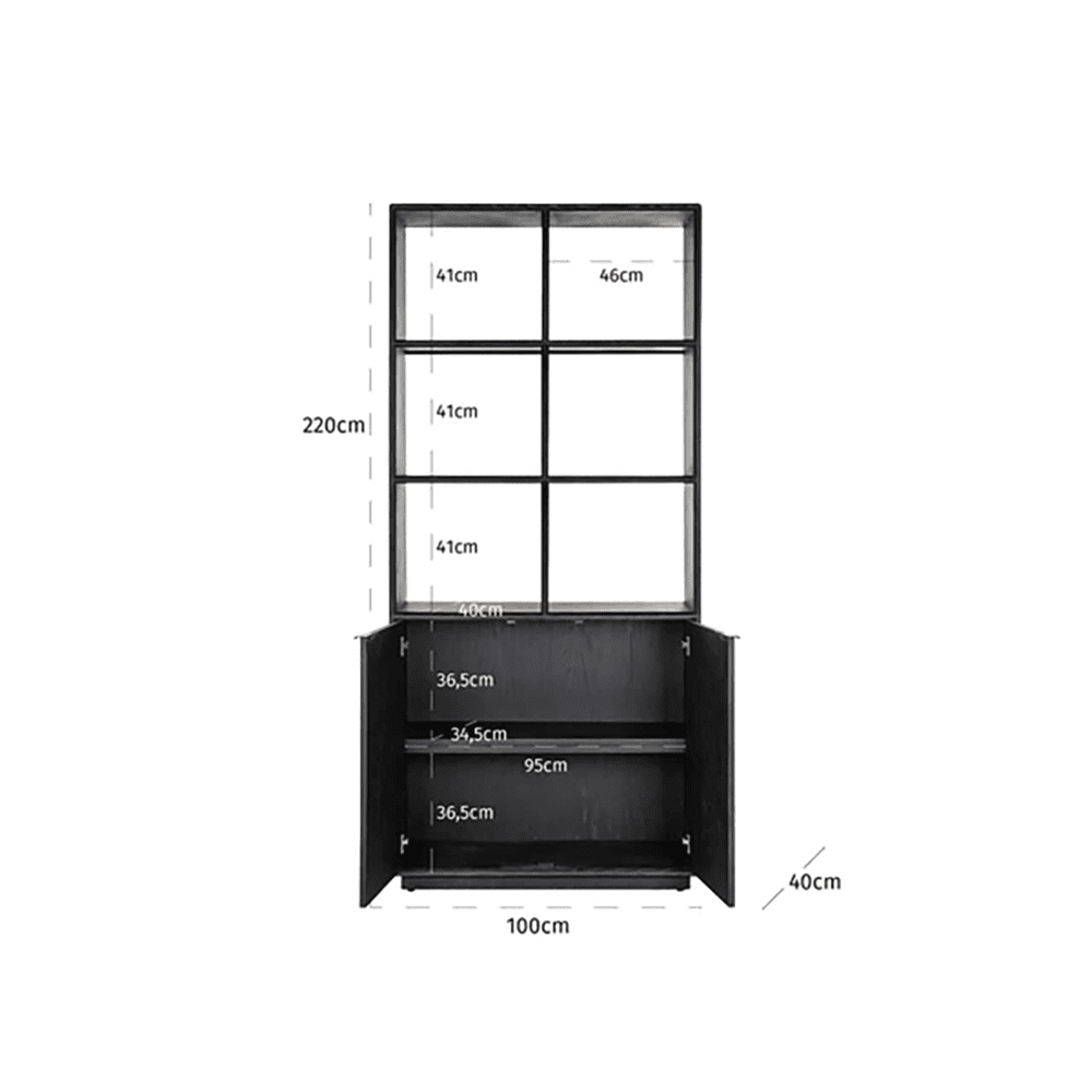 Product photograph of Richmond Blackbone 2 Doors Brushed Gold Bookcase from Olivia's.