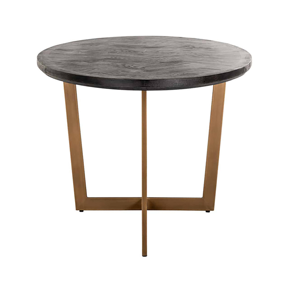 Product photograph of Richmond Blackbone 6 Seater Oval Dining Table In Brass Black from Olivia's.