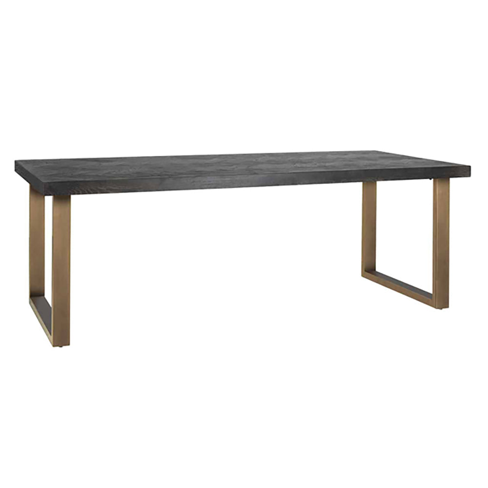 Product photograph of Richmond Blackbone 6 Seater Dining Table In Brass Black from Olivia's