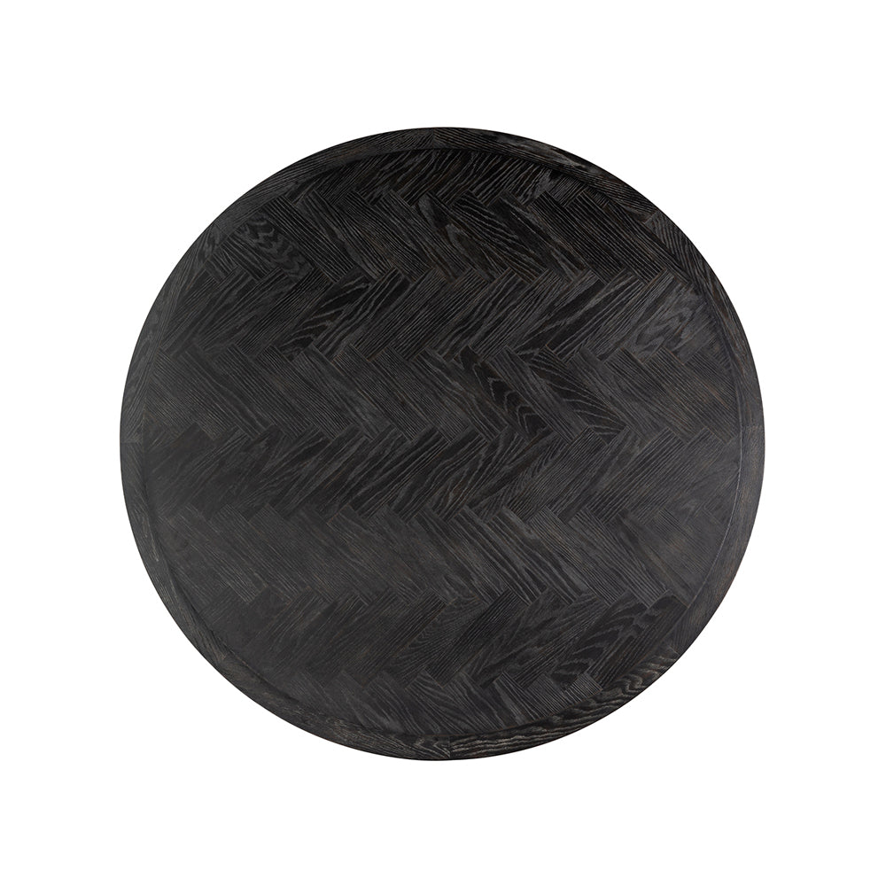 Product photograph of Richmond Blackbone Round Brass Dining Table - 140cm from Olivia's.