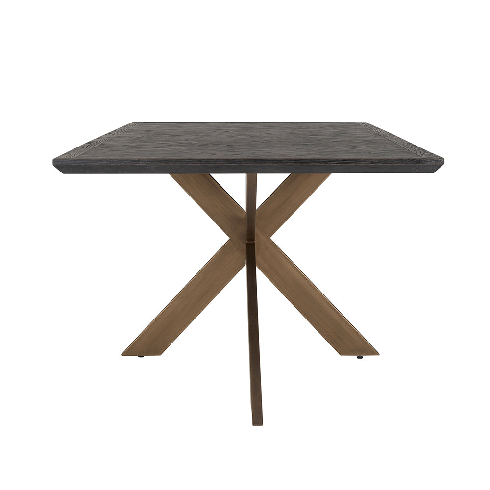 Product photograph of Richmond Blackbone Dining Table In Brass Black from Olivia's.