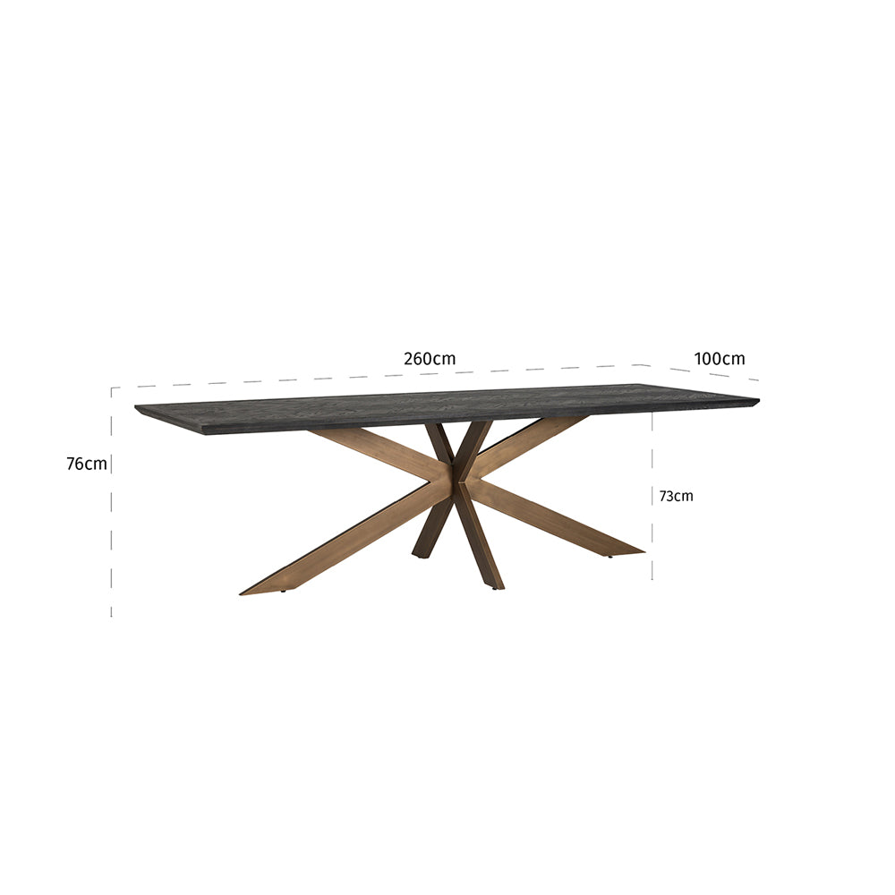 Product photograph of Richmond Blackbone Dining Table In Brass Black from Olivia's.