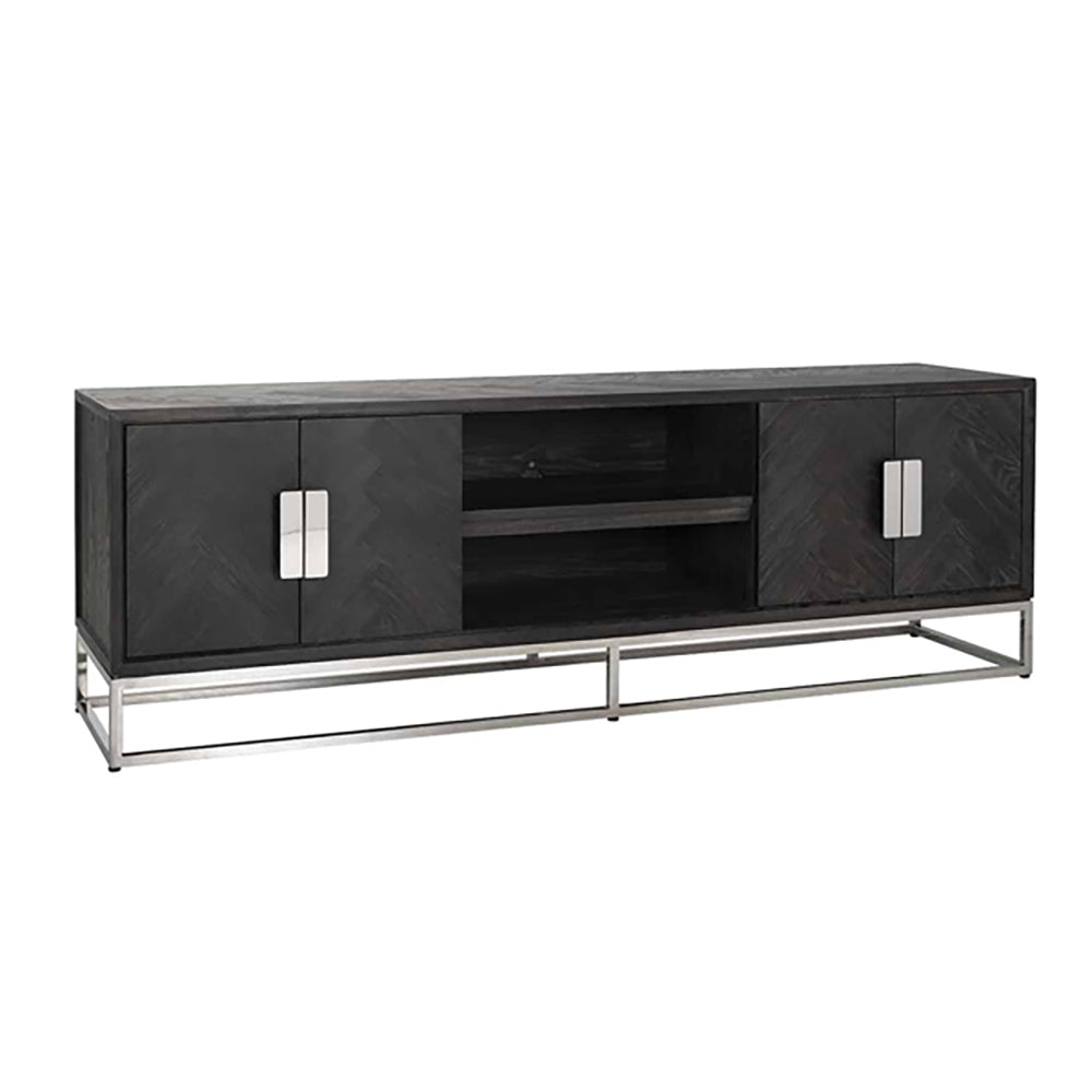 Product photograph of Richmond Blackbone 4 Doors Silver Tv Unit Large from Olivia's