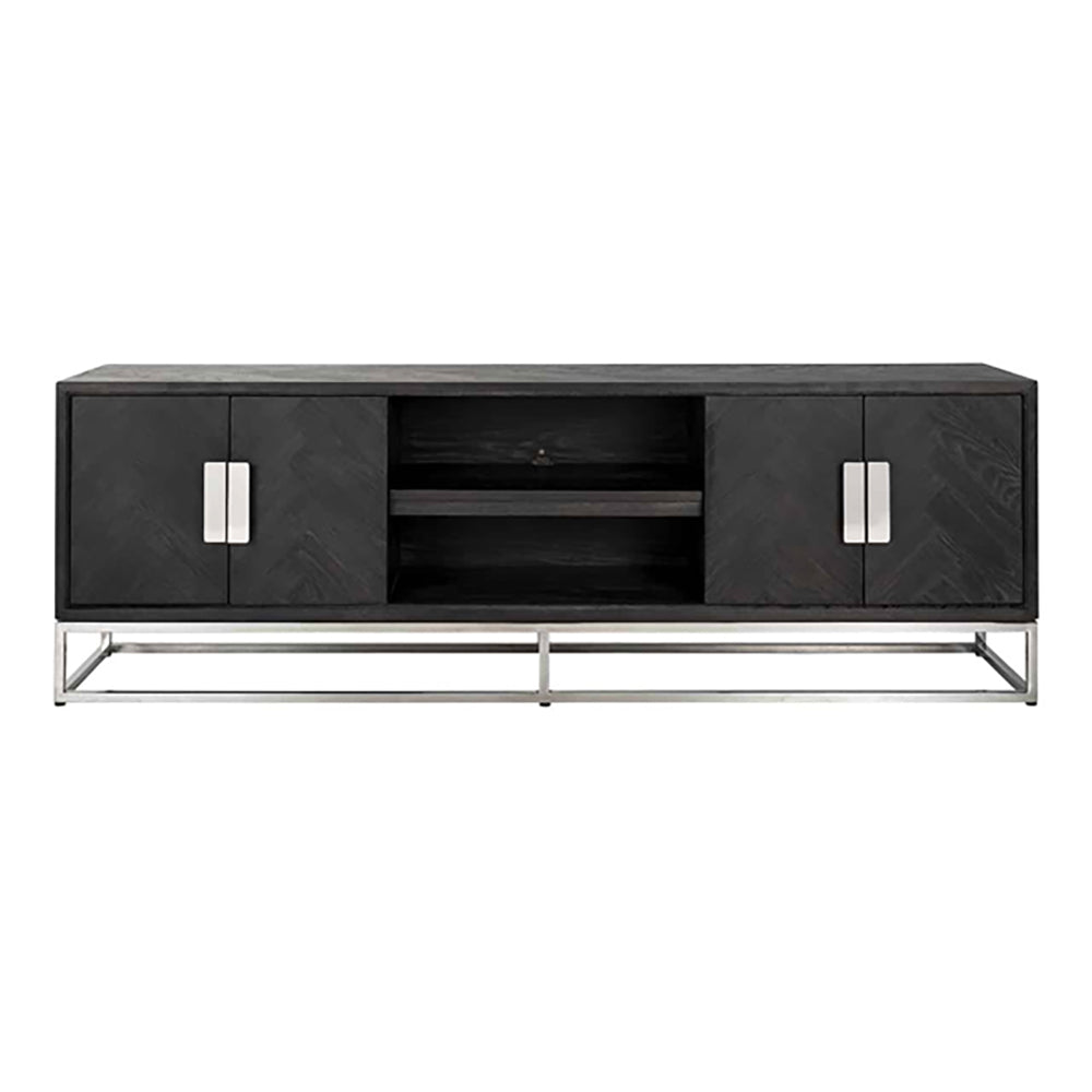 Product photograph of Richmond Blackbone 4 Doors Silver Tv Unit Large from Olivia's.