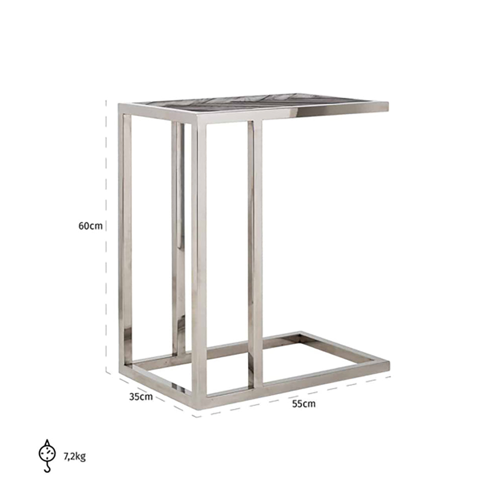 Product photograph of Richmond Blackbone For Sofa Silver Side Table from Olivia's.