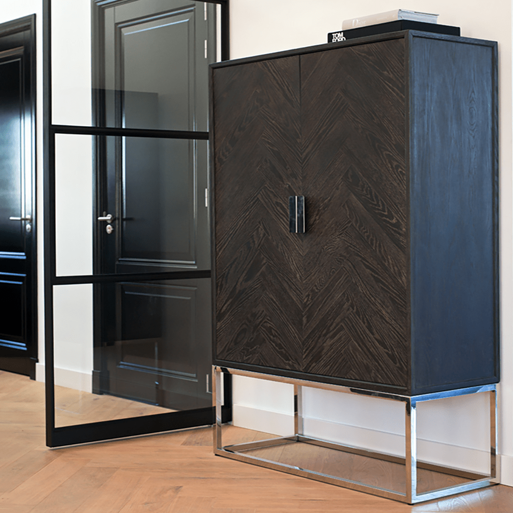 Product photograph of Richmond Blackbone 2 Doors Silver Cupboard from Olivia's.