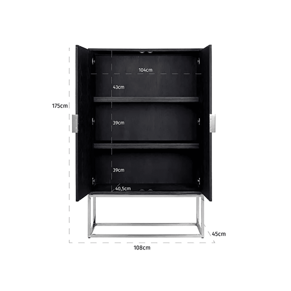 Product photograph of Richmond Blackbone 2 Doors Silver Cupboard from Olivia's.