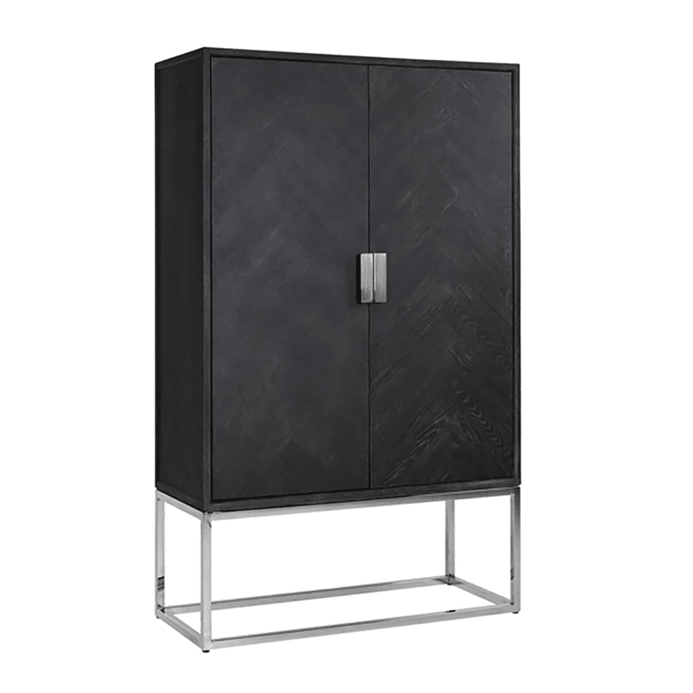 Product photograph of Richmond Blackbone 2 Doors Silver Cupboard from Olivia's