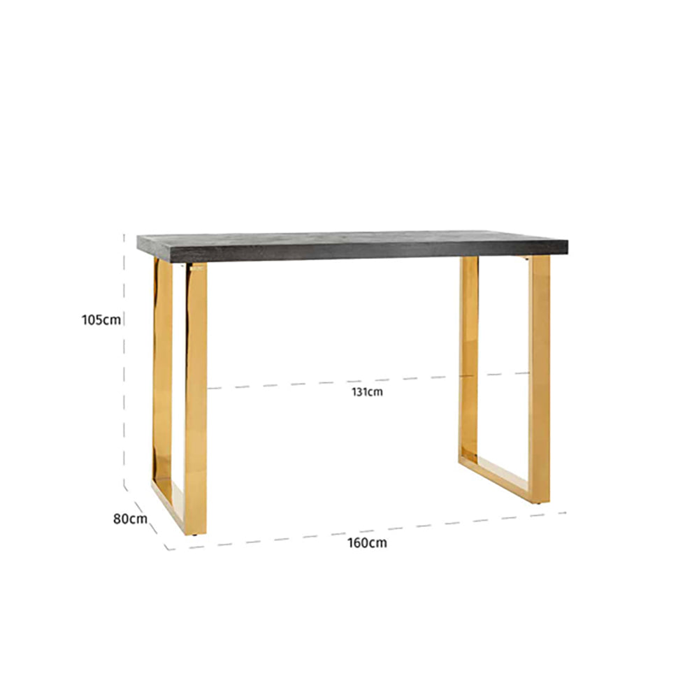 Product photograph of Richmond Blackbone Gold Bar Table from Olivia's.