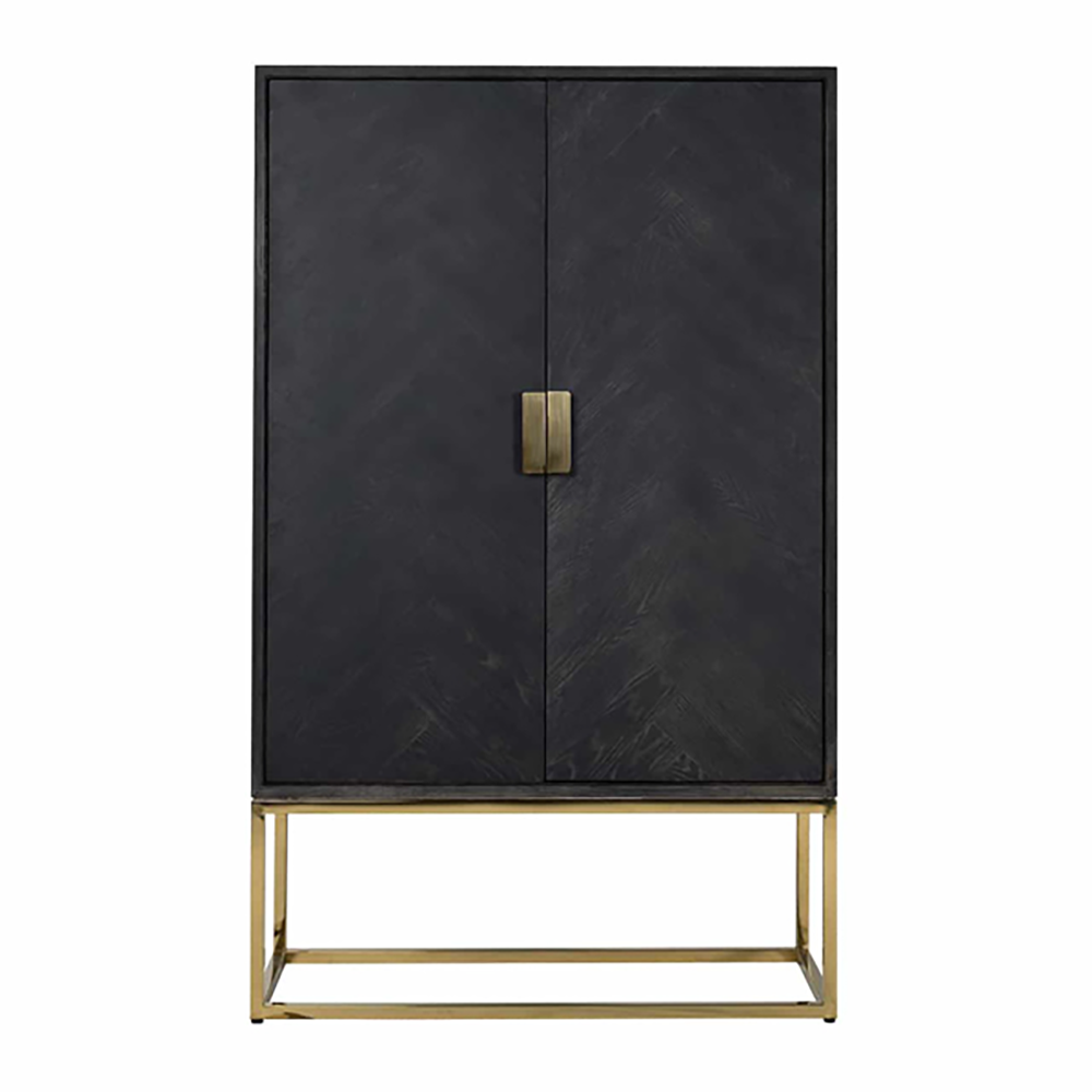 Product photograph of Richmond Blackbone 2 Doors Gold Cupboard from Olivia's.