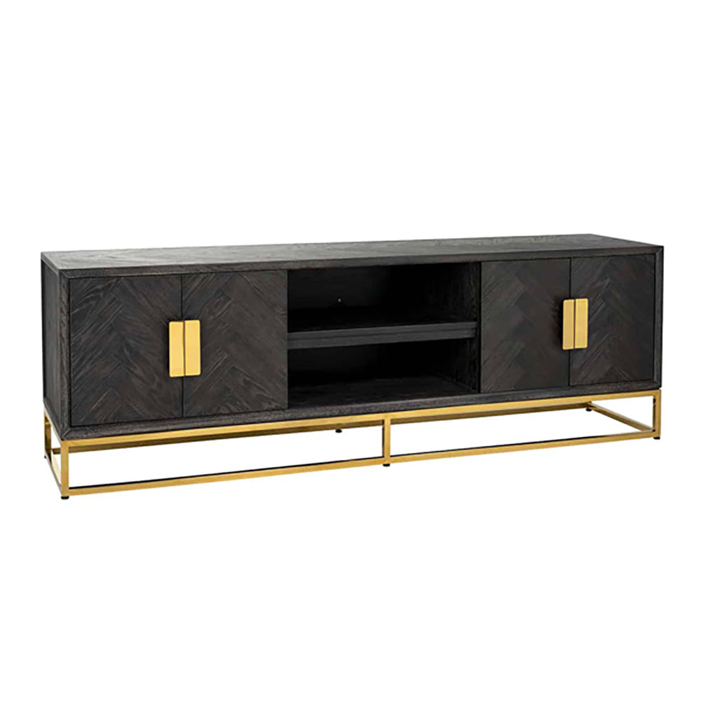 Richmond Blackbone 4 Doors Gold Tv Unit Small