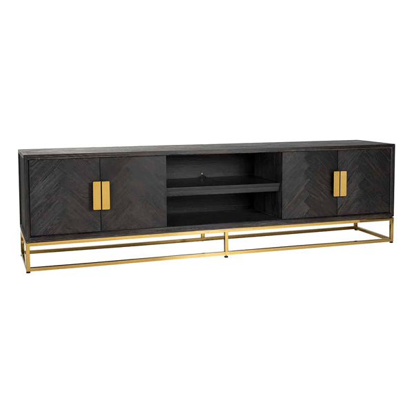 Product photograph of Richmond Blackbone 4 Doors Gold Tv Unit - Large from Olivia's