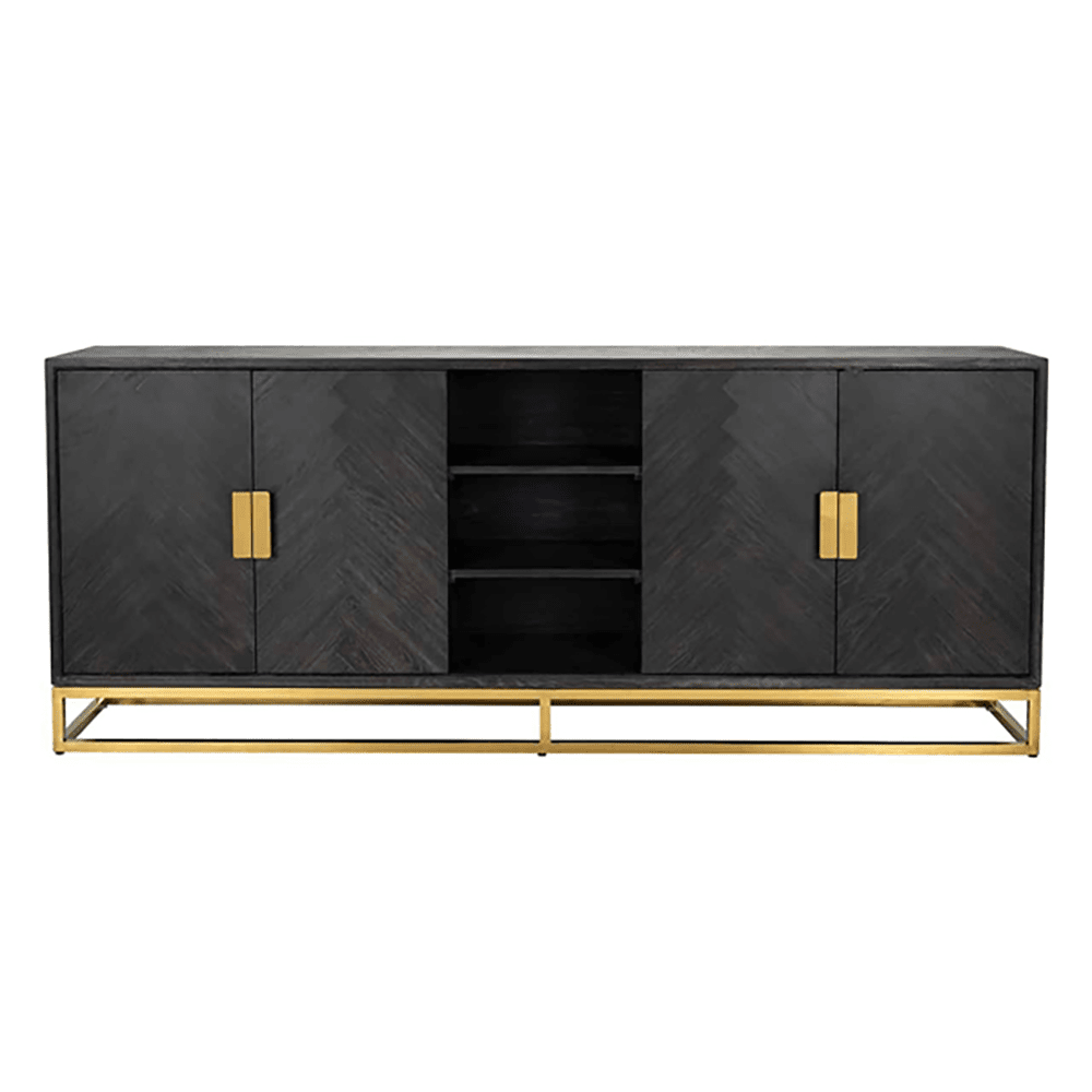Product photograph of Richmond Blackbone 4 Doors Black Sideboard from Olivia's.
