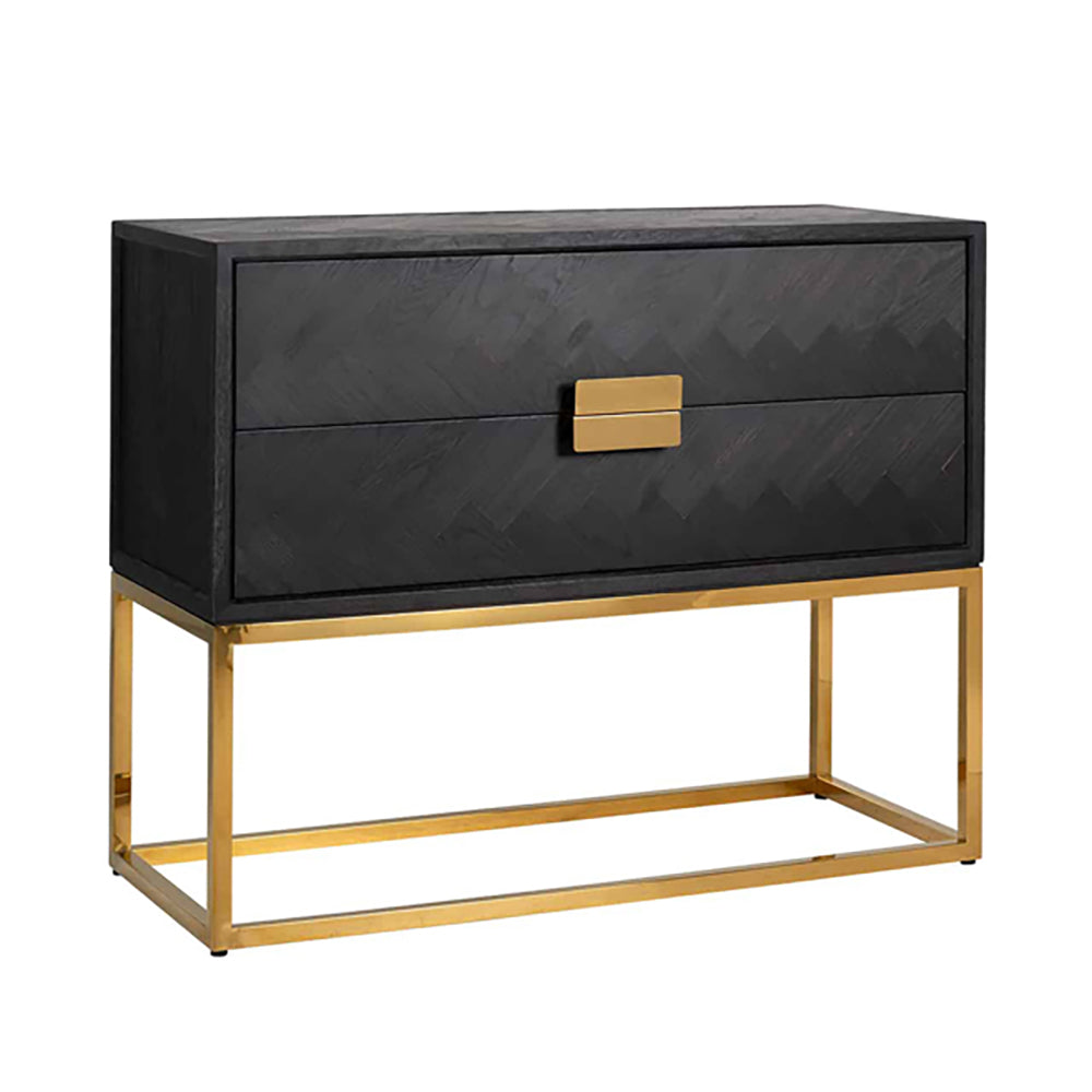 Product photograph of Richmond Blackbone Gold Chest Of Drawers from Olivia's