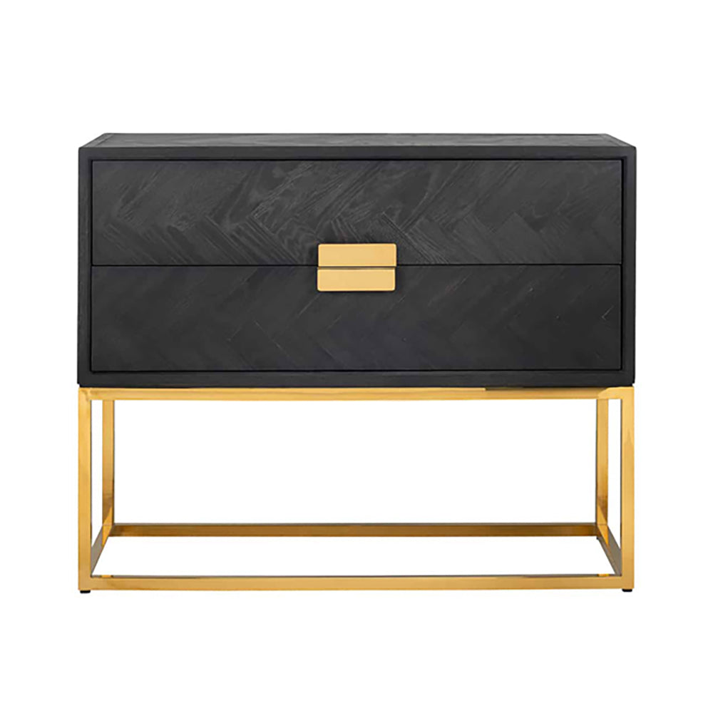 Product photograph of Richmond Blackbone Gold Chest Of Drawers from Olivia's.