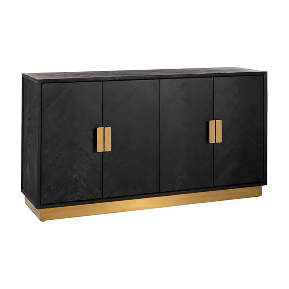 Product photograph of Richmond Blackbone 4 Doors Gold Sideboard from Olivia's